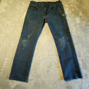 Levis 511 Slim Fit Distressed Dark Wash Jeans Men's Size 33x30